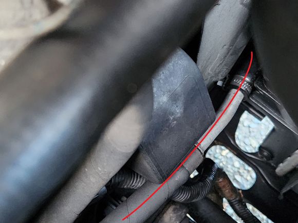 This is the in transmission oil cooler line. 
