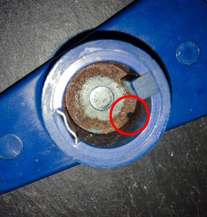 Scorch mark in rotor.