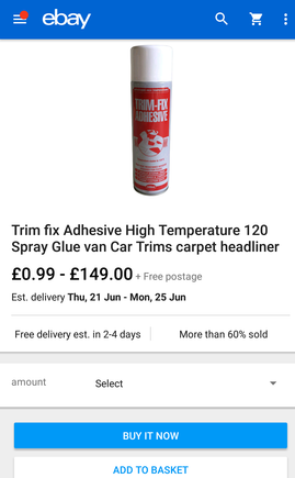 High temperature adhesive for your headliner
