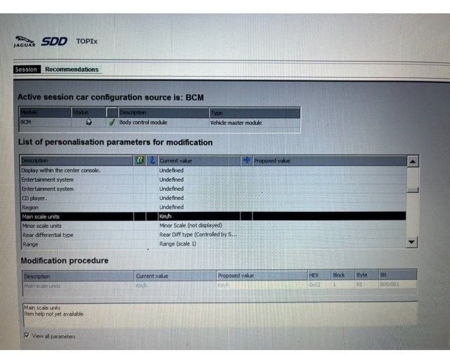 The options are greyed out on my screen only because I hadn't entered Engineering Mode yet.
