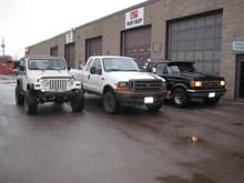 MY jeep, brothers Superduty, and Dads Turbodiesel
