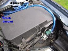 Ground Re-Routed up @ Battery Mount
