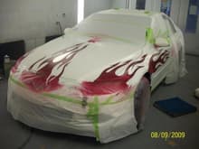 In the paint booth
