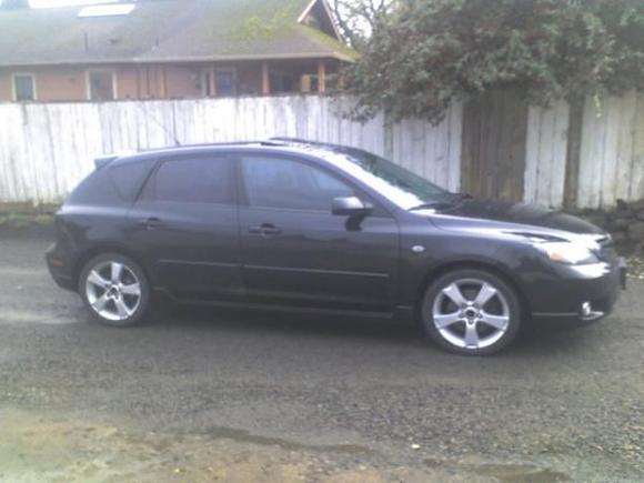 side shot of the windows before the rims were painted black.