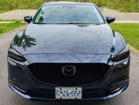 2020 Mazda 6 Deep Crystal Blue Mica.  Chrome deleted, tinted windows, windshield, head and tail lights.