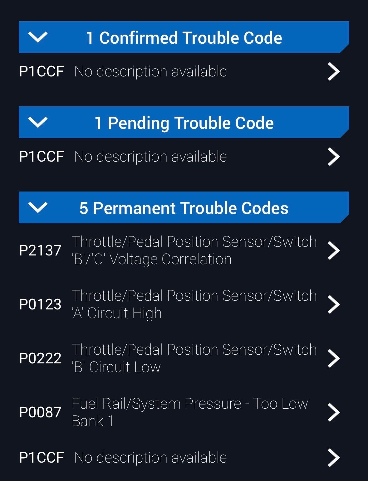 Codes I�m getting.