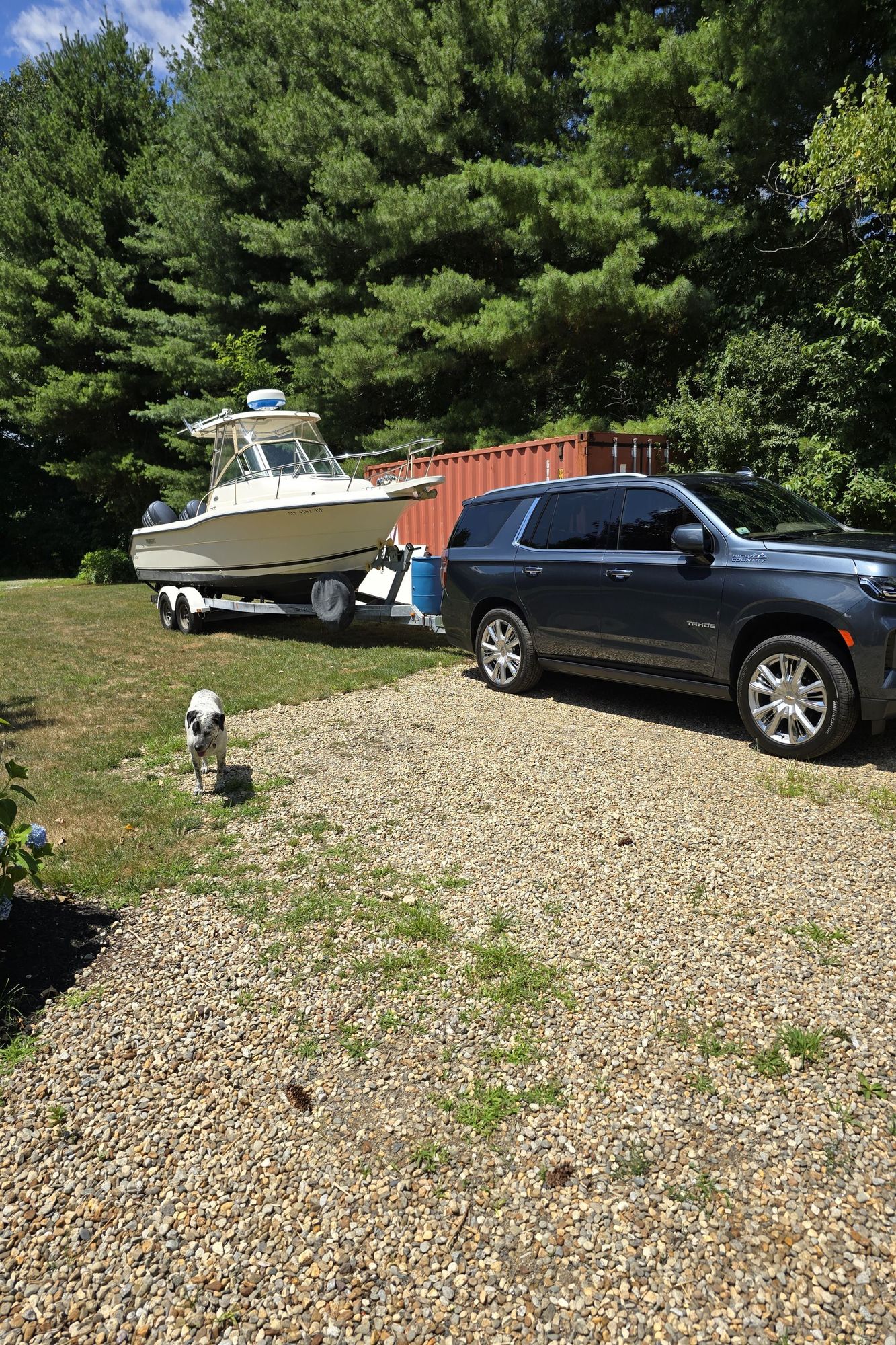 tahoe, pepper, and boat for perspective