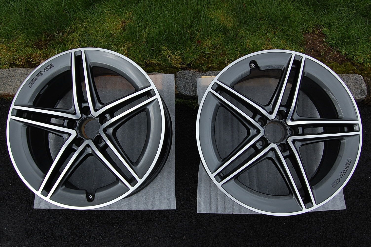 Wheels and Tires/Axles - AMG C63/s Coupe/Cabrio 19" OEM twin spoke rims 9x19, 10.5x19 - Used - 2019 to 2023 Mercedes-Benz C63 AMG S - 2019 to 2023 Mercedes-Benz C63 AMG - Morristown, NJ 07960, United States