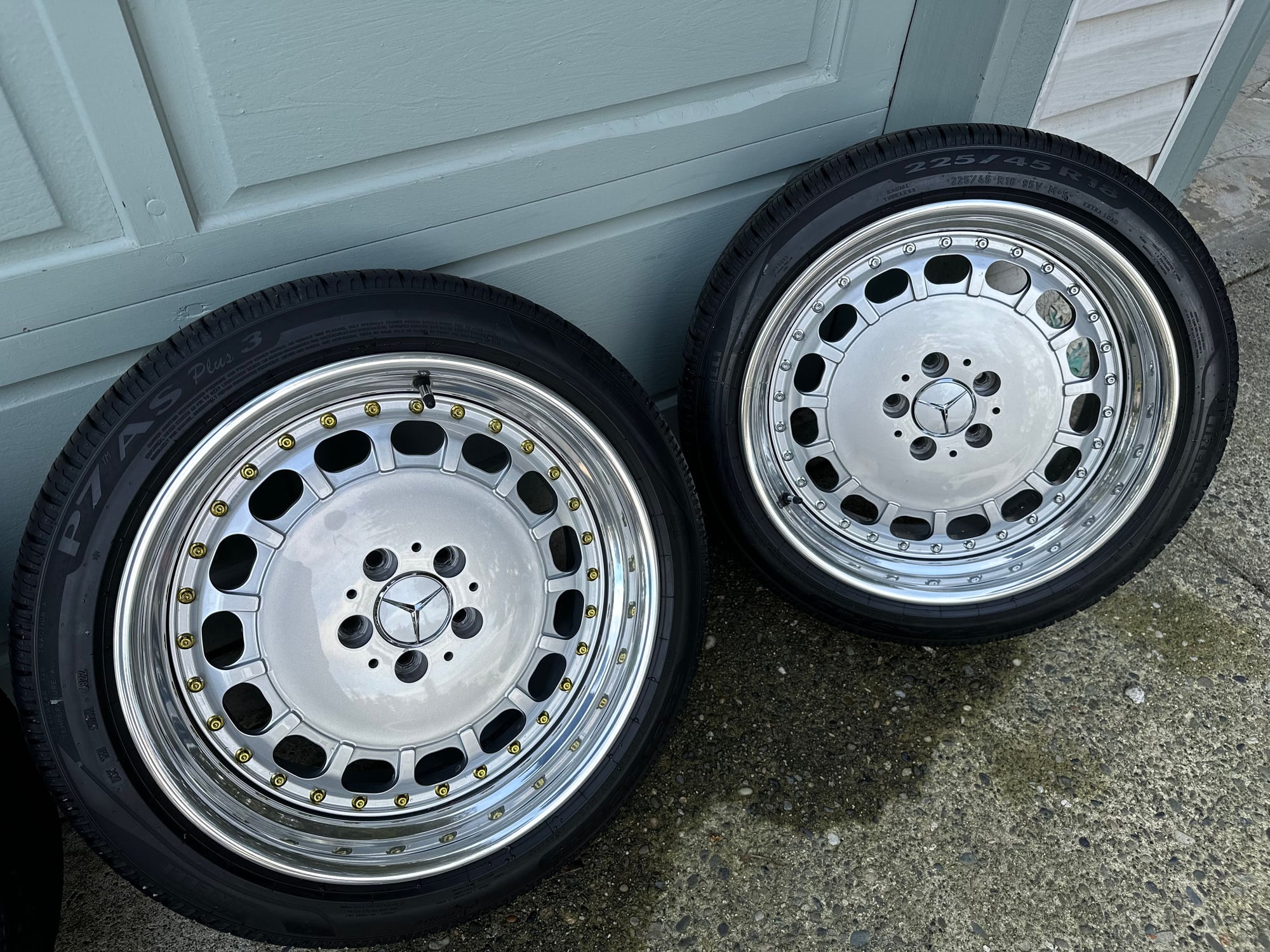Wheels and Tires/Axles - NLW Forged “gullideckel” 18” Mercedes Wheels for W126/C126/R129/R107 etc - Used - 0  All Models - Langley, BC V2Z1K7, Canada