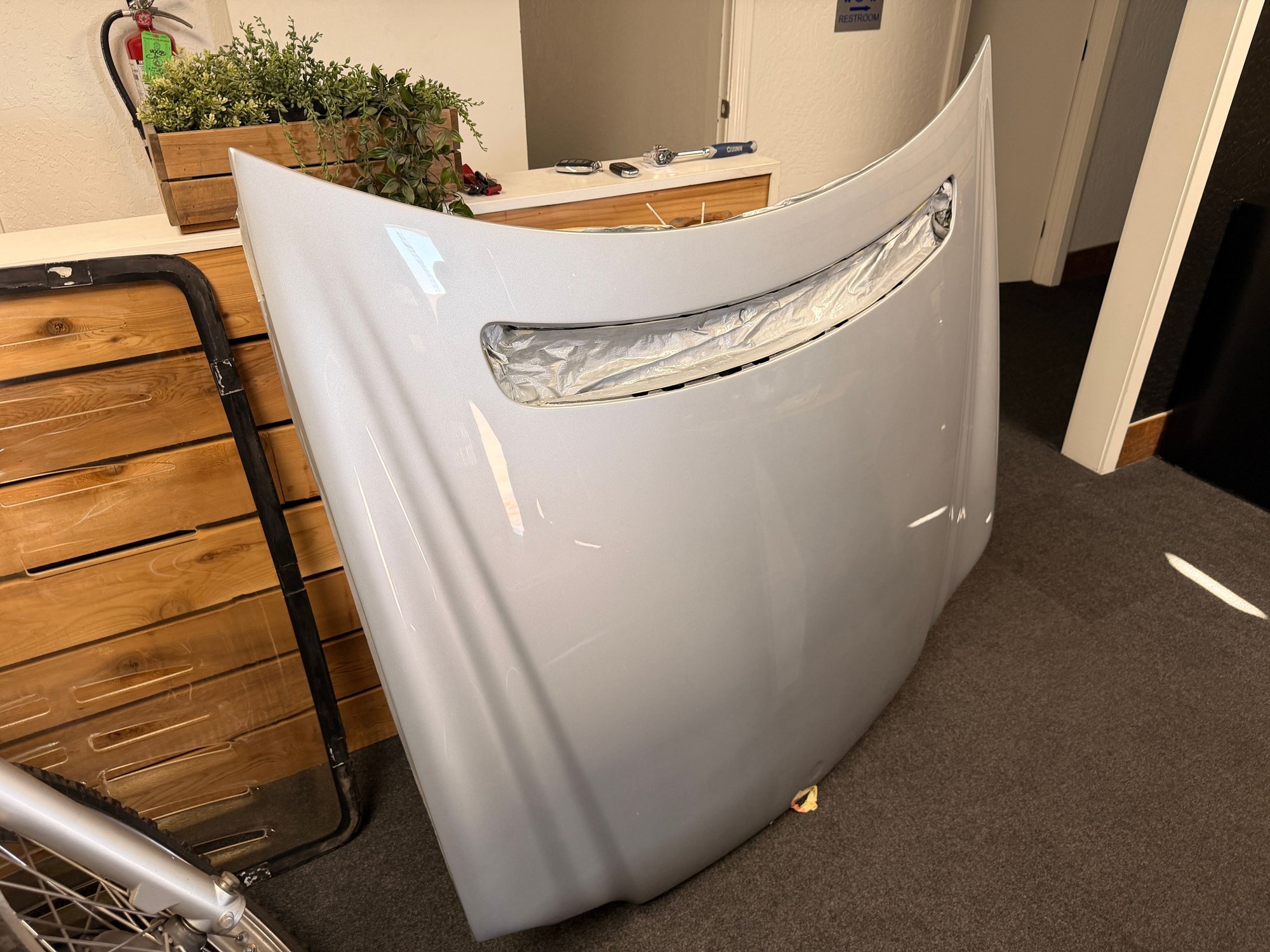 Exterior Body Parts - C209 Carbon Fiber Hood by VIS Racing Painted in 775U Iridium Silver - New - -1 to 2027  All Models - Costa Mesa, CA 92627, United States