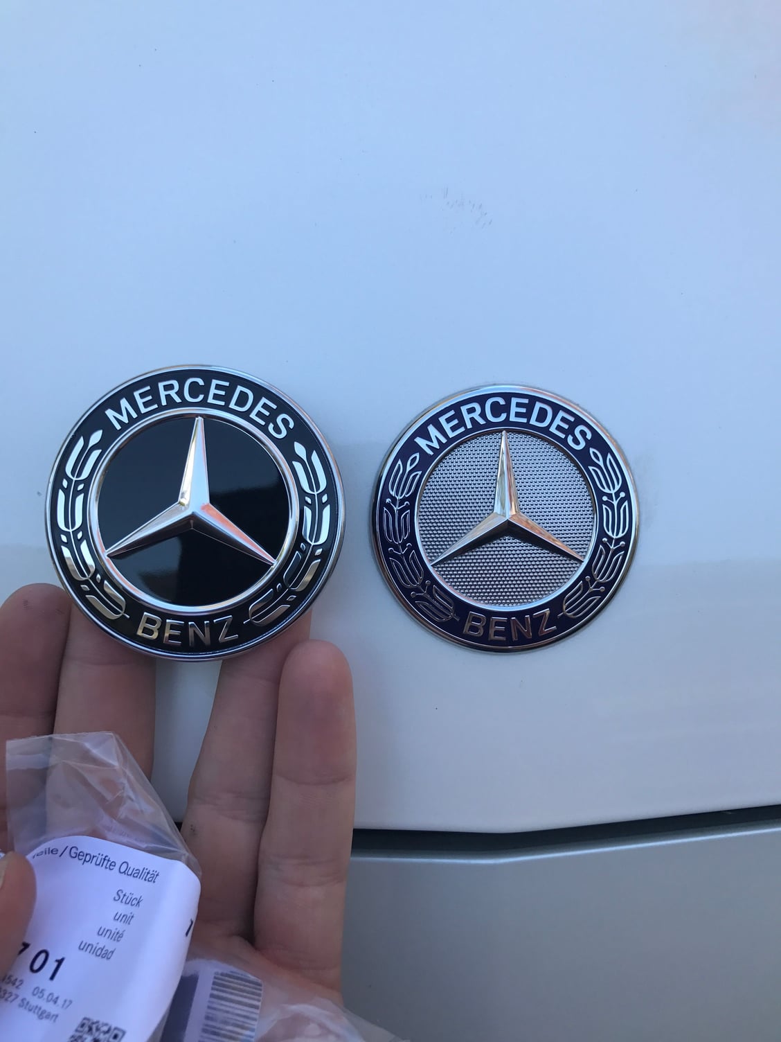 Mercedes-Benz Hood Star Emblem Badge Genuine Original 2048170616, Emblems -   Canada