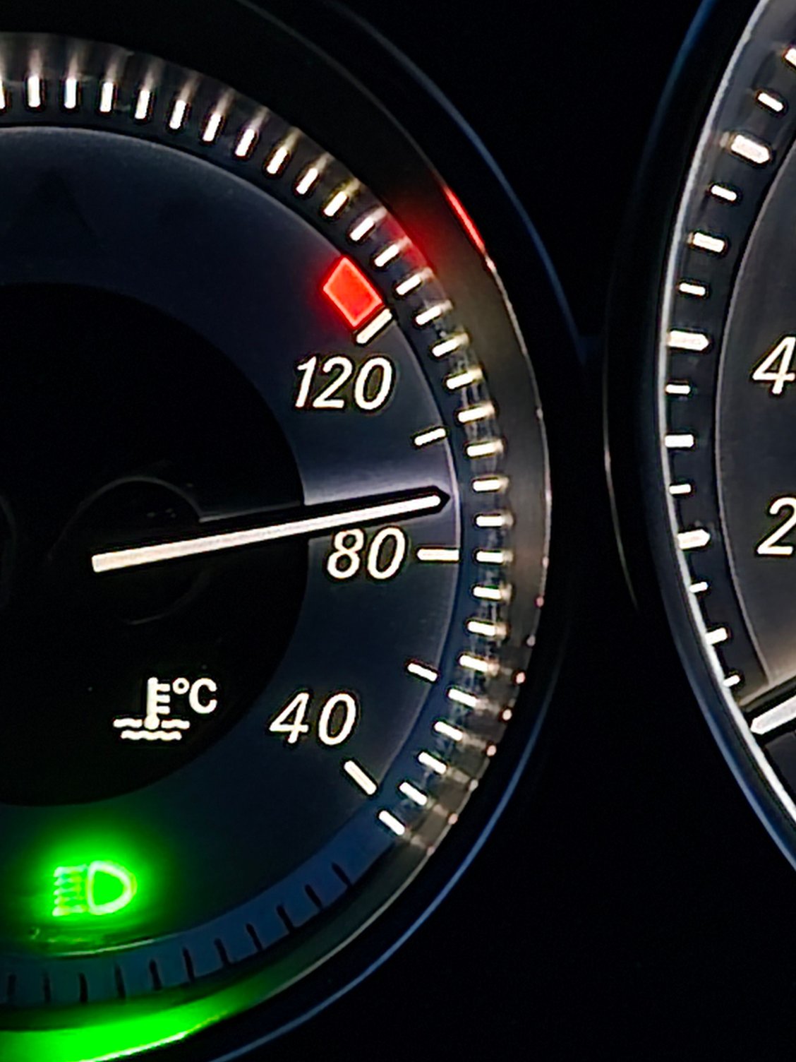 Water coolant temperature gauge