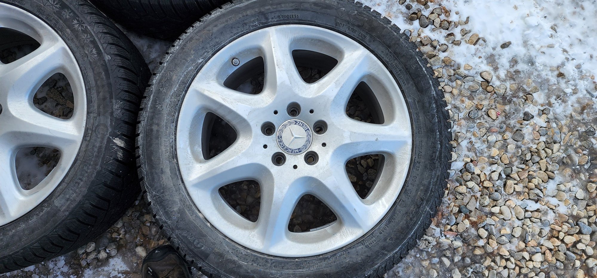 Wheels and Tires/Axles - Mercedes wheels with Continental Viking Contact 7 winter tires and bolts - Used - 2013 Mercedes-Benz E350 - Victor, ID 83455, United States