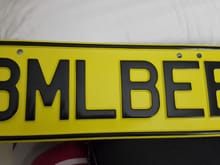 just purchased bumble bee number plate finally decsion is made!!!