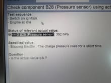 Showing small amount of boost at idle after warming up for about 2 min.