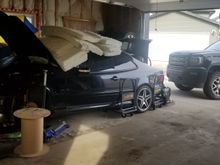 CLK 430 is under the knife, so is the garage.