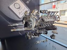 An exploded view of M178 engine at lobby entrance of AMG Affalterbach