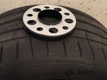 Janky spacers and cheap wheel for road testing 10.5 R20 ET22