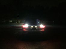 Crappy night pic from the rear, very bright, so if anything least they know I'm backing up.