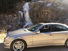 Frozen waterfall with the E55.