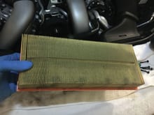 OEM filter - pretty dirty, airboxes had to be cleaned out also