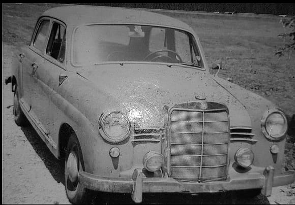 My first car, a 1956 1/2 Mercedes Benz 190 four door sedan, with four on the tree, a ed leather interior and a Blaupunkt AM/FM radio. The car is still on the road with over 750,000 miles on it. No wonder I love Mercedes Benz automobiles.