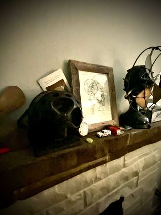 A Century S6 “Invincible” split phase perched on my mantle, next to a General Electric 1905 “Pancake” desk fan.  The “pancake” refers to the shape of the motor, as they are colloquially known. 