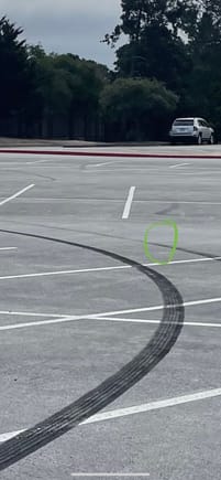 Notice how the outside tire mark seems to drastically lighten as the car turned? 