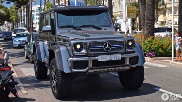Saudi Mercedes-Benz G500 4x4² wrapped in Black Chrome. This beast was cruising in Cannes, France.