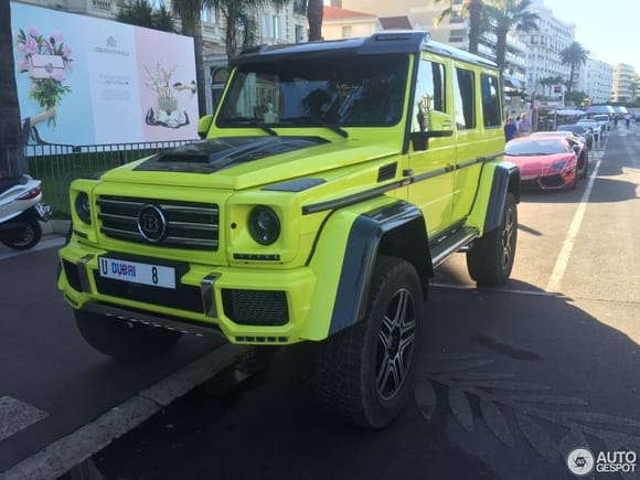 What a beast! Brabus G500 4x4² from Dubai spotted in Cannes, France.