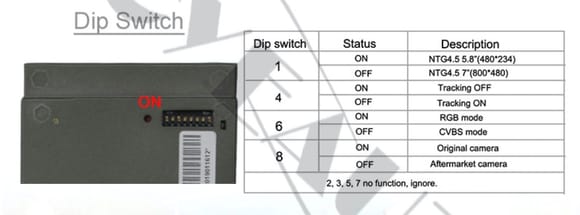 Joyeauto NTG 4.5/4.7 Dip Switches