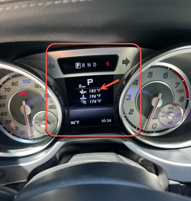 Calculated oil temperature 183°F