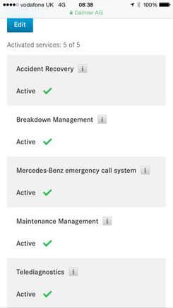 These are the default 5 services seen when car was registered