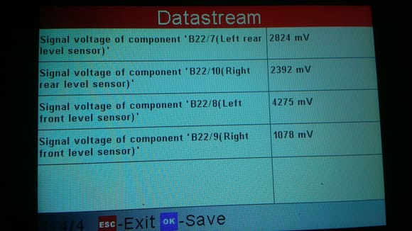Front of car dropped - These are the voltage readings with the front of the car dropped