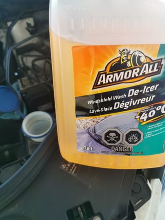 Got this windshield washer fluid from No frills when it was on sale for $2.5 :)