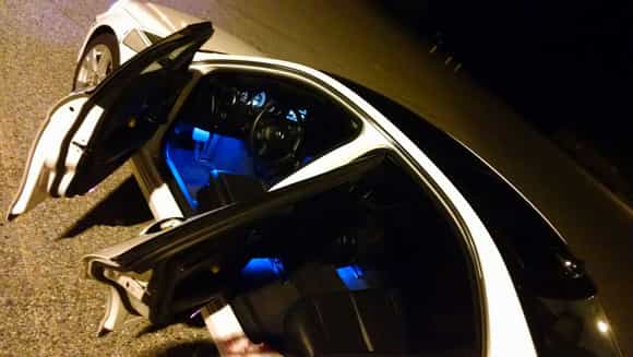 Under dash / front seat lighting is actually white (not blue or purple as it appears in pic)