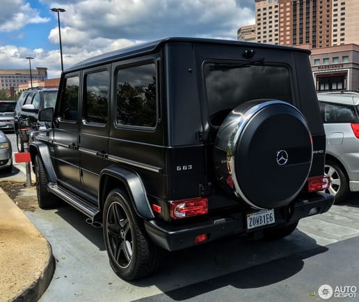 Matte Black Mercedes-Benz G63 AMG spotted in Tysons Corner, Virginia. Credit to TYI Photos.