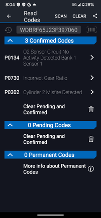 3 codes, leaning toward replacing Bank1 Sensor1