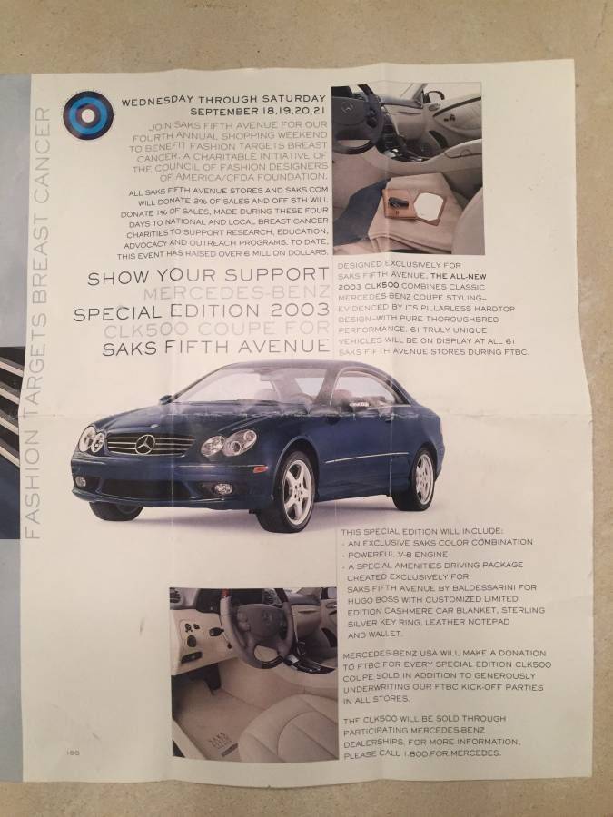 2003 Mercedes-Benz CLK500 - 2003 Mercedes clk500 Saks Fifth ave 1 of 61 excellant shape. - Used - VIN WDBTJ75J33F011675 - Phoenix, AZ 85051, United States