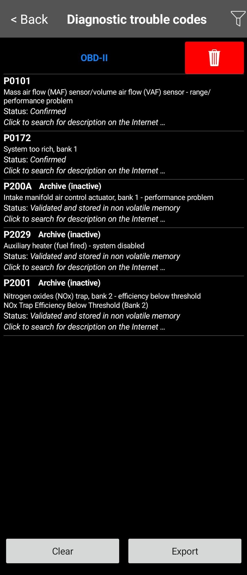 Codes found in car