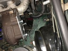 Here is my gap for exhaust to go south... So rather than cut the frame I went north.