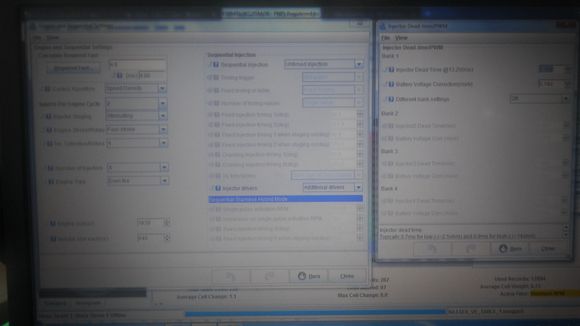 Engine and Sequential Settings (Left)
Injector Dead-time/PWM (Right)