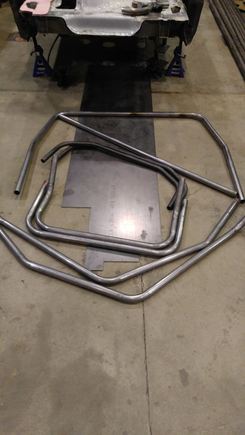 Main hoop, forward hoops, front bars, and some underbody braces bent.