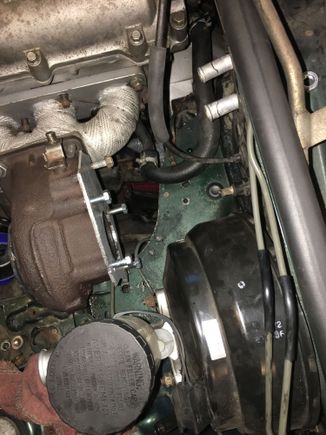 Here is my gap for exhaust to go south... So rather than cut the frame I went north.