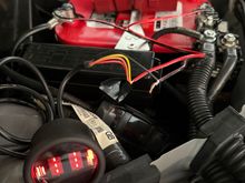 Here is the gauge connected to the battery and tested (red and yellow to + and black to -). The tech at Glowshift recommended as he said often a bad gauge is received and ma y wait till the end to test.