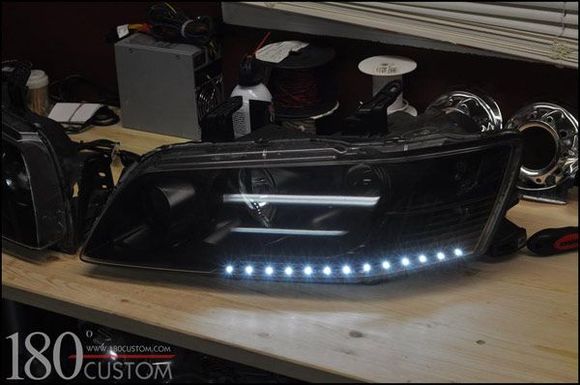 R8 Style LED strip on Evo9 Headlights, coming soon for G37's.