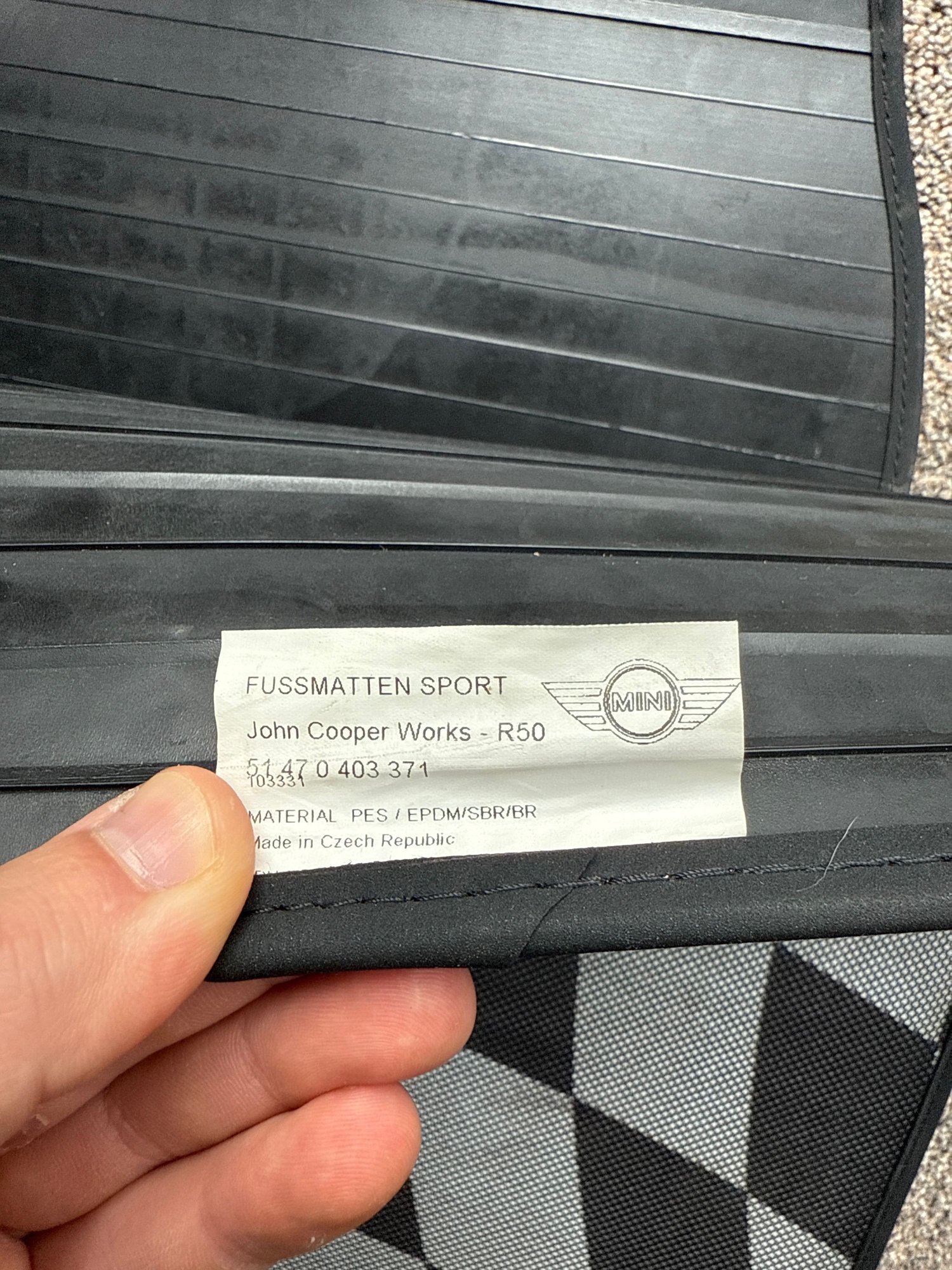 Interior/Upholstery - R53 JCW Checkered Floor Mats - Used - 0  All Models - Minneapolis, MN 55414, United States