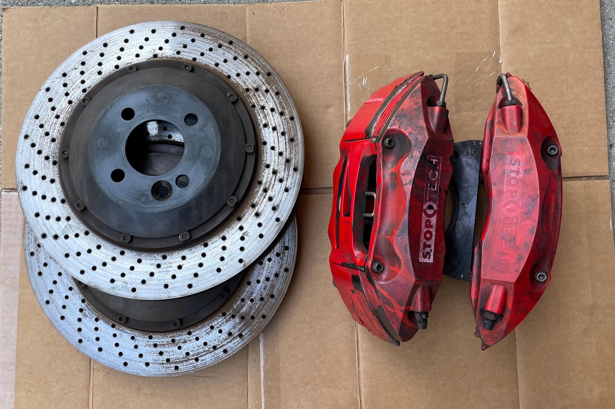 Brakes - MINI Cooper Stoptech ST40 Big Brake Kit BBK 2002-15 R5x.  No Brake Lines Or Pads - Used - 2003 to 2015 Mini All Models - Tustin, CA 92782, United States
