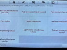 This is the menu when I go into DME. I don’t see where I can find RPM readings. 