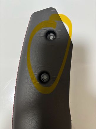 Slight leather indentation from past cup holder mount.